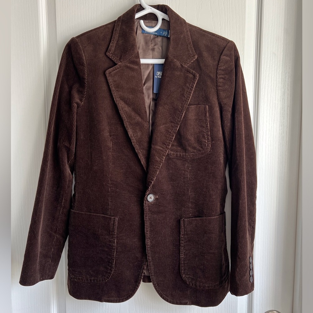 NWT POLO RALPH LAUREN CORDUROY BUTTON BLAZER JACKET DARK BEECH BROWN SIZE 6 - Picture 12 of 15